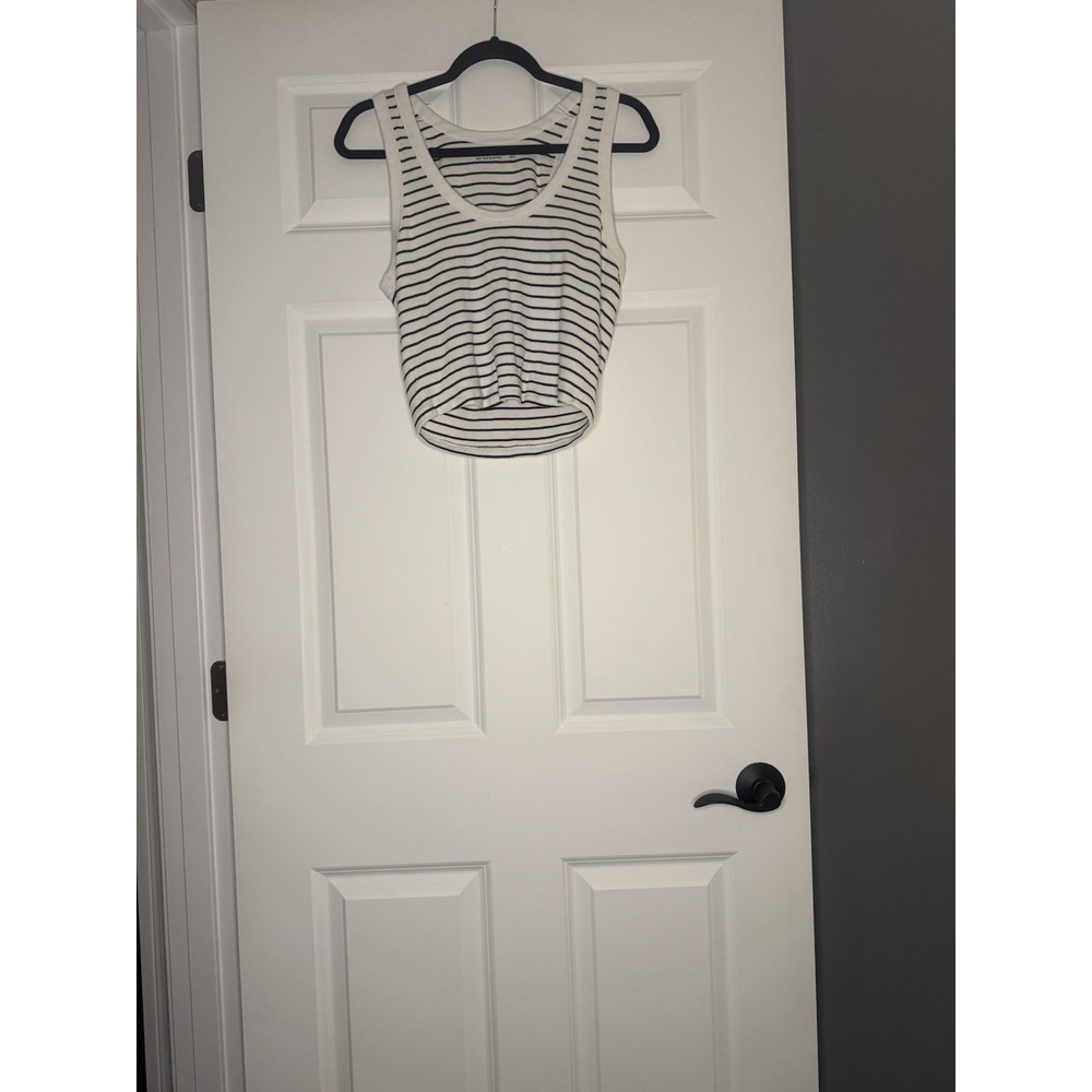 Abercrombie And Fitch Soft A & F Essentials Crop Ribbed Tank Top Striped Large